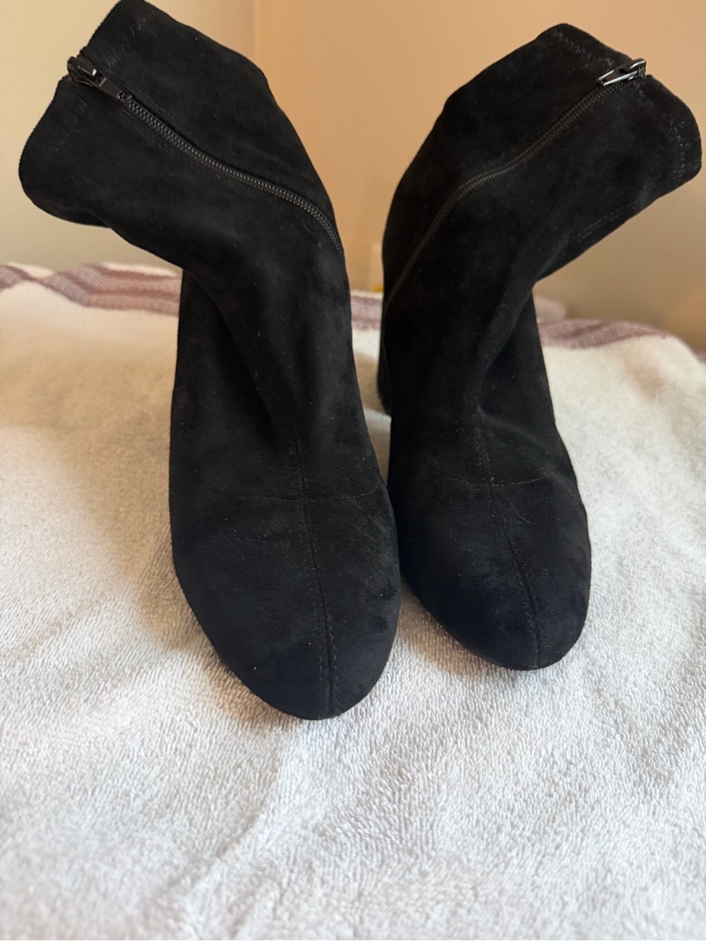 Madden Girl Black Suede Ankle Booties with Side Zip